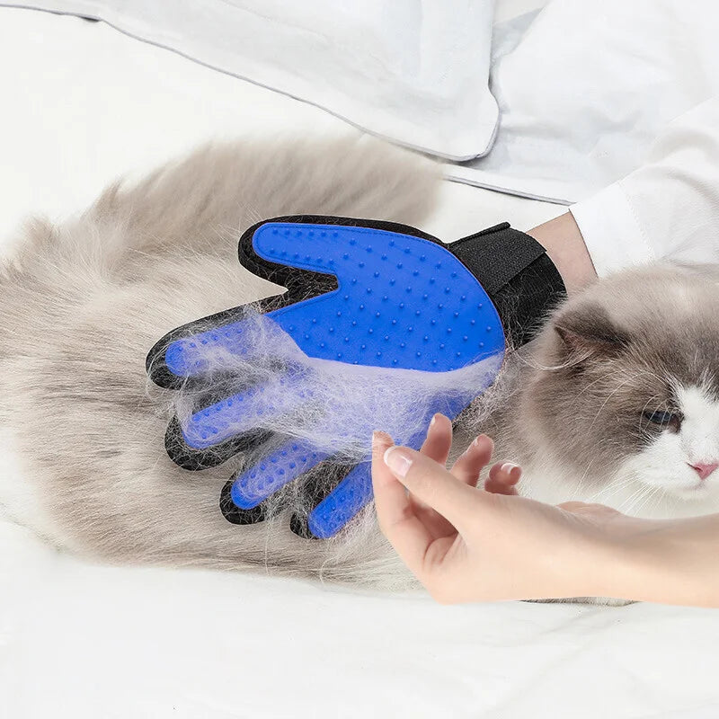 Tierpflege Handschuh Fellbürste Massage Katze Hund