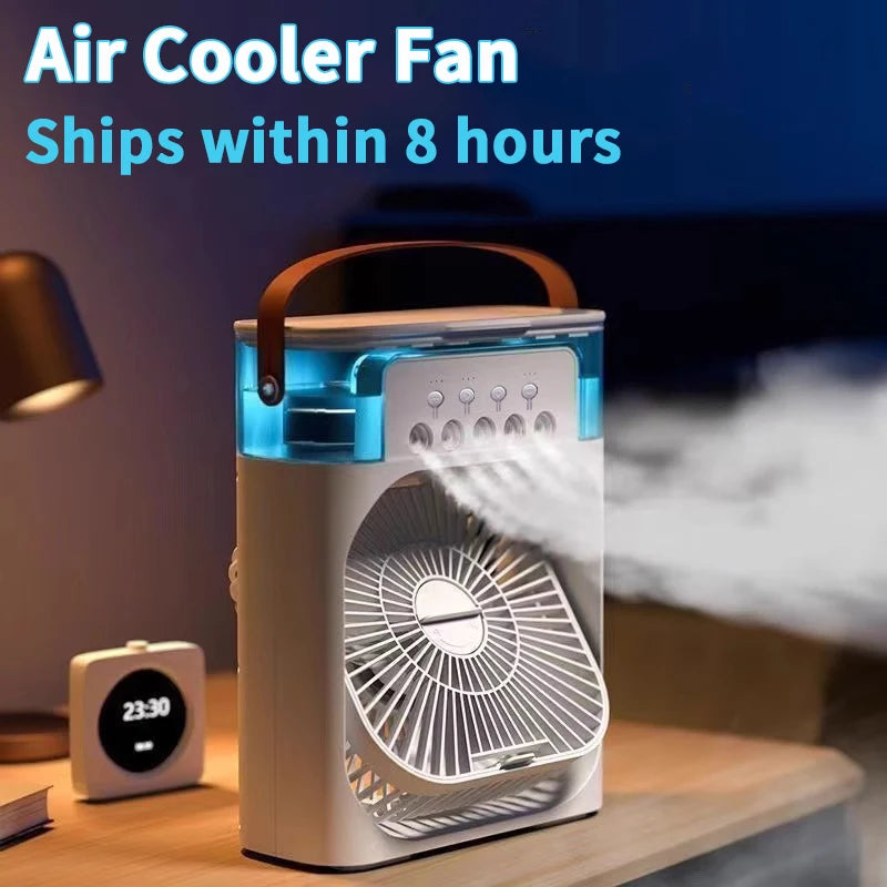 3-in-1 Ventilator & Mini-Luftkühler mit LED-Nachtlicht