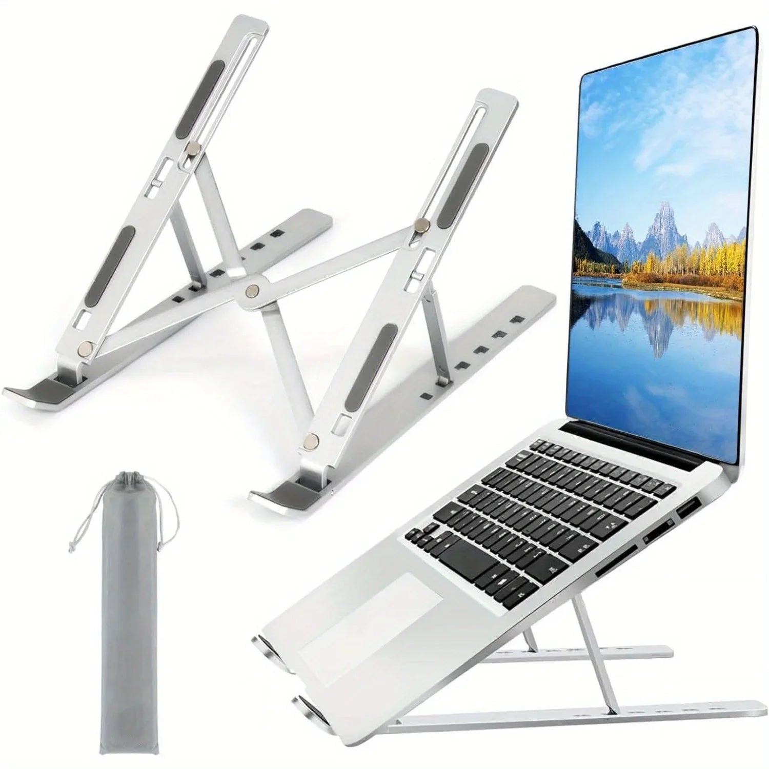 Faltbarer Laptop-Ständer Aluminium 6-Stufen Höhenverstellbar